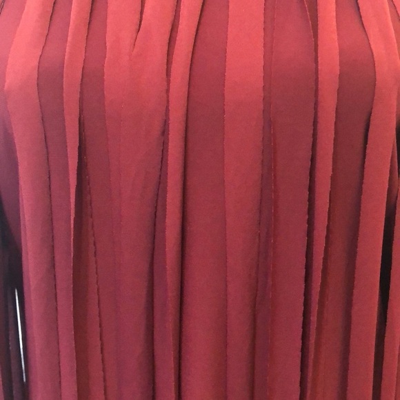 Touch Me burgundy red tassel  shirt 3/4 sleeves back closure SZ 1X - Picture 4 of 11